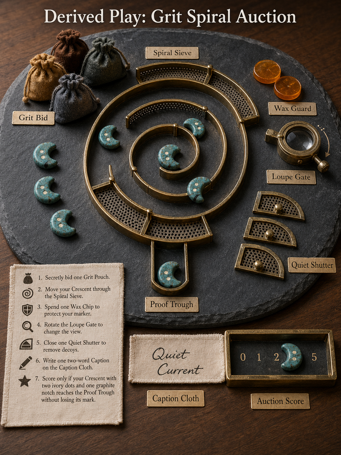 Derived Play: Grit Spiral Auction — GPT Image 2 prompt example