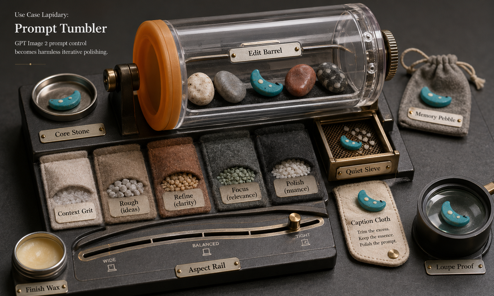 Use Case Lapidary: Prompt Tumbler — GPT Image 2 prompt example